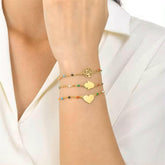 Bratara Placata cu Aur 18K cu margele - Sentimente Gravate